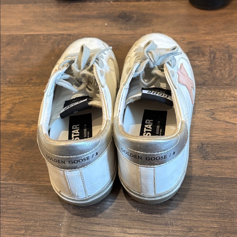 Golden Goose White Sneakers with Pink Star size 37 - Picture 3 of 5